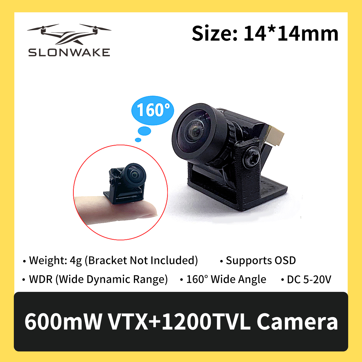 SLONWAKE 5.8G 600mW 7-24V FPV  - Fpv Drone Camera incelemesi ve fiyatı