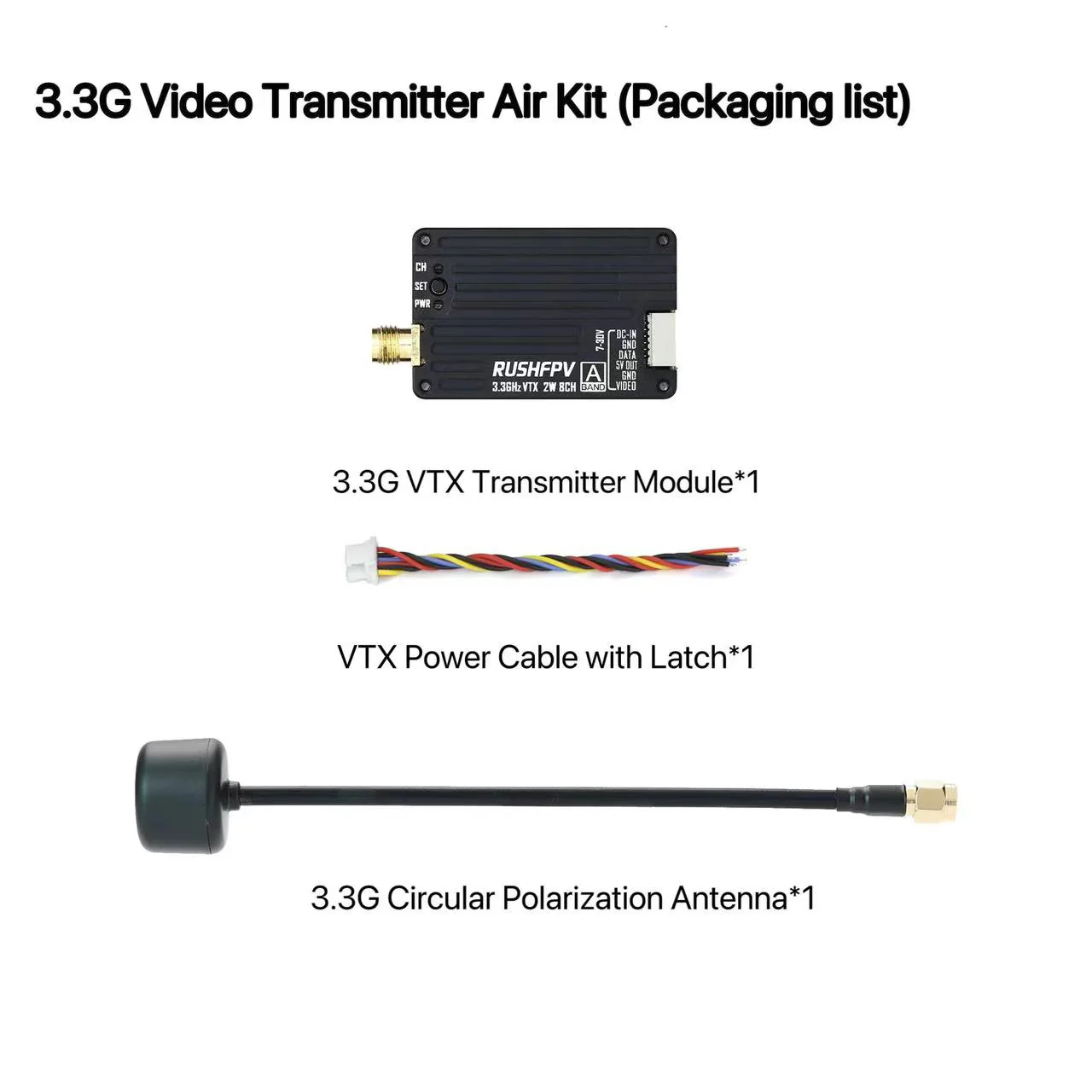 RUSHFPV 3.3G 2W VTX Transmitte - Fpv Drone Antenna incelemesi ve fiyatı