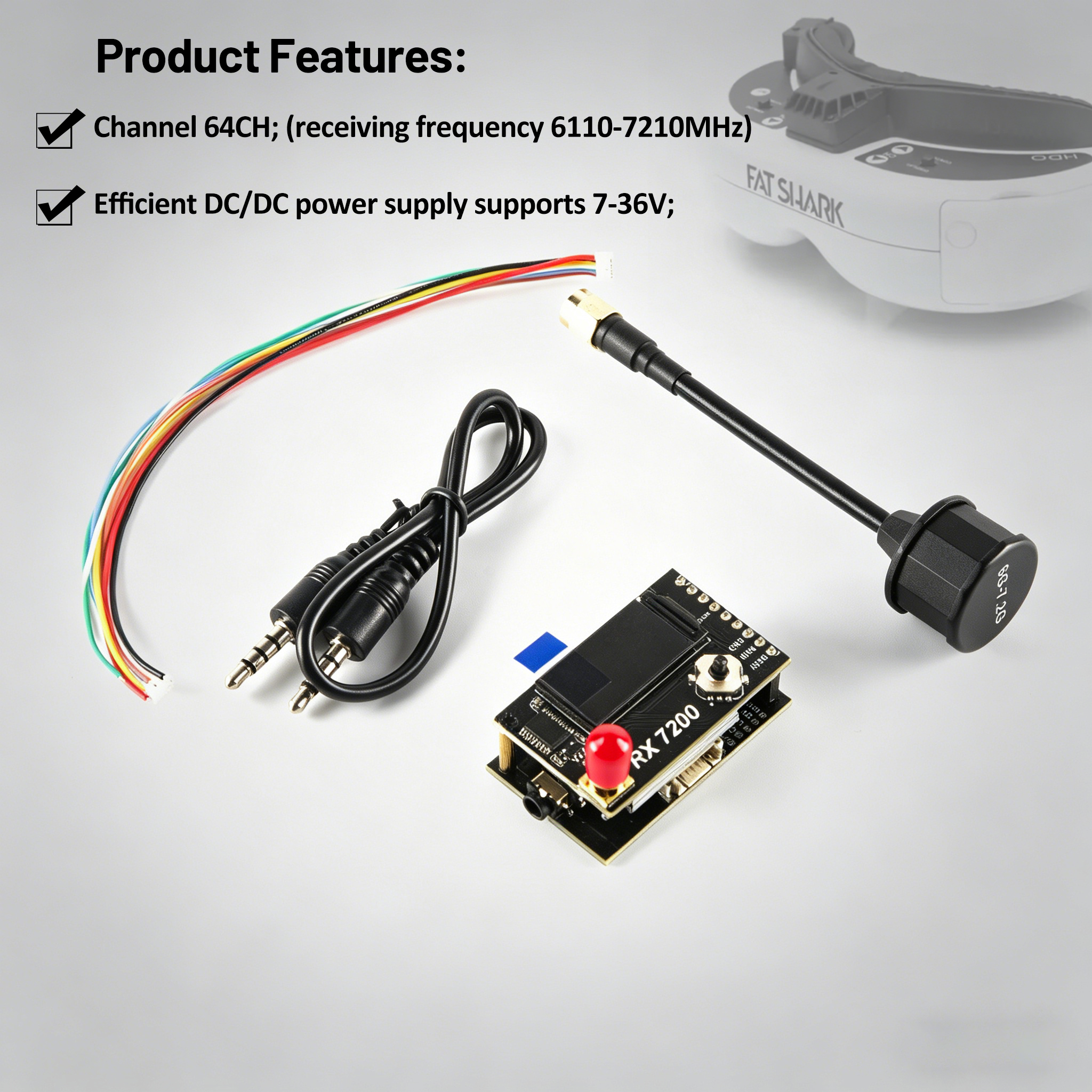 7.2G Video Receiver Module 64- - Fpv Drone Goggles incelemesi ve fiyatı