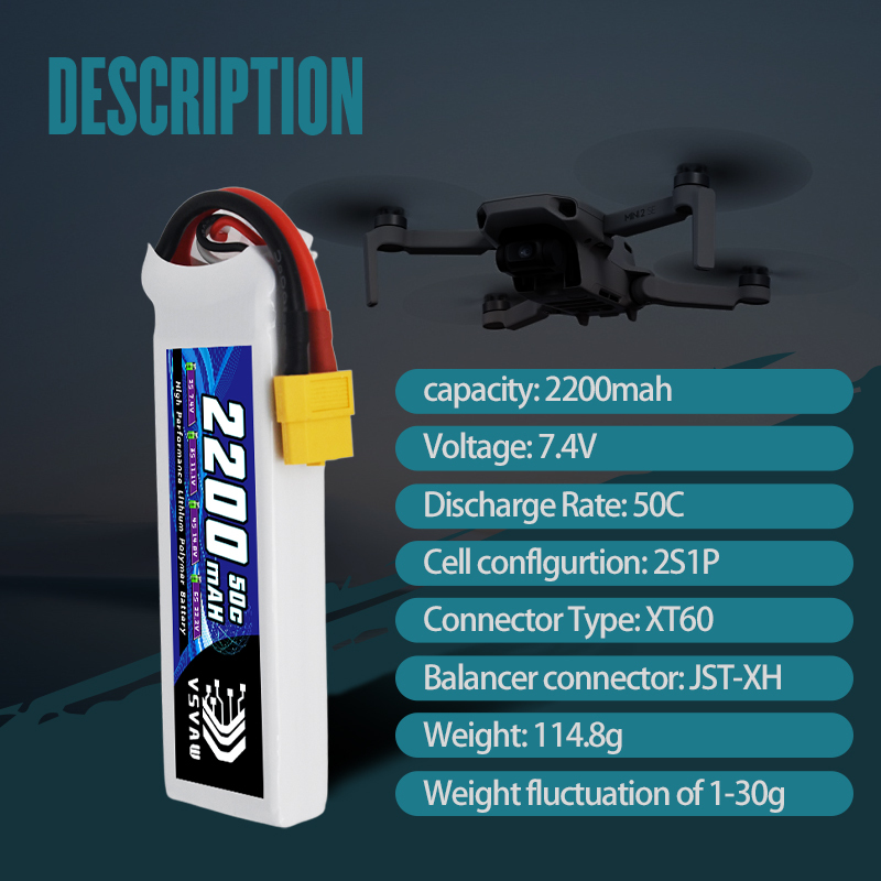 VSVAW 7.4V 2200mah 2S Drone Li - Fpv Drone Battery incelemesi ve fiyatı