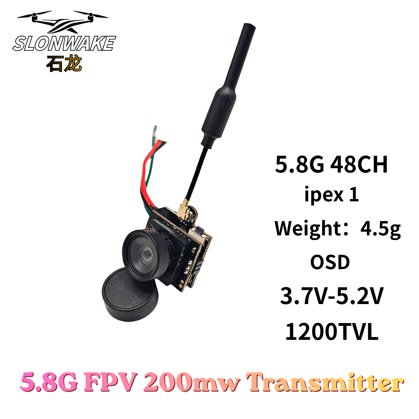 Slonwake 5.8G 48CH 200mW FPV D - Fpv Drone Camera incelemesi ve fiyatı