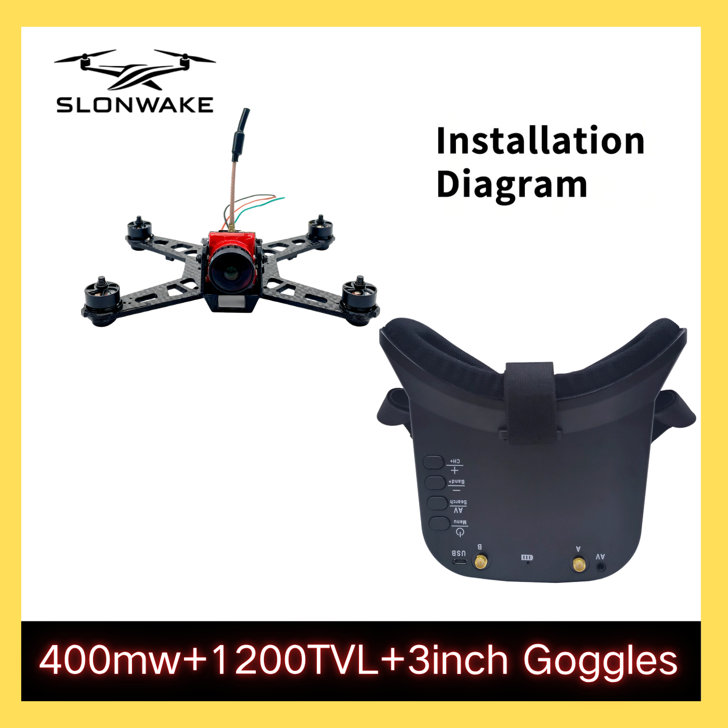 SLONWAKE 5.8G 48CH FPV 400mw V - Fpv Drone Camera incelemesi ve fiyatı