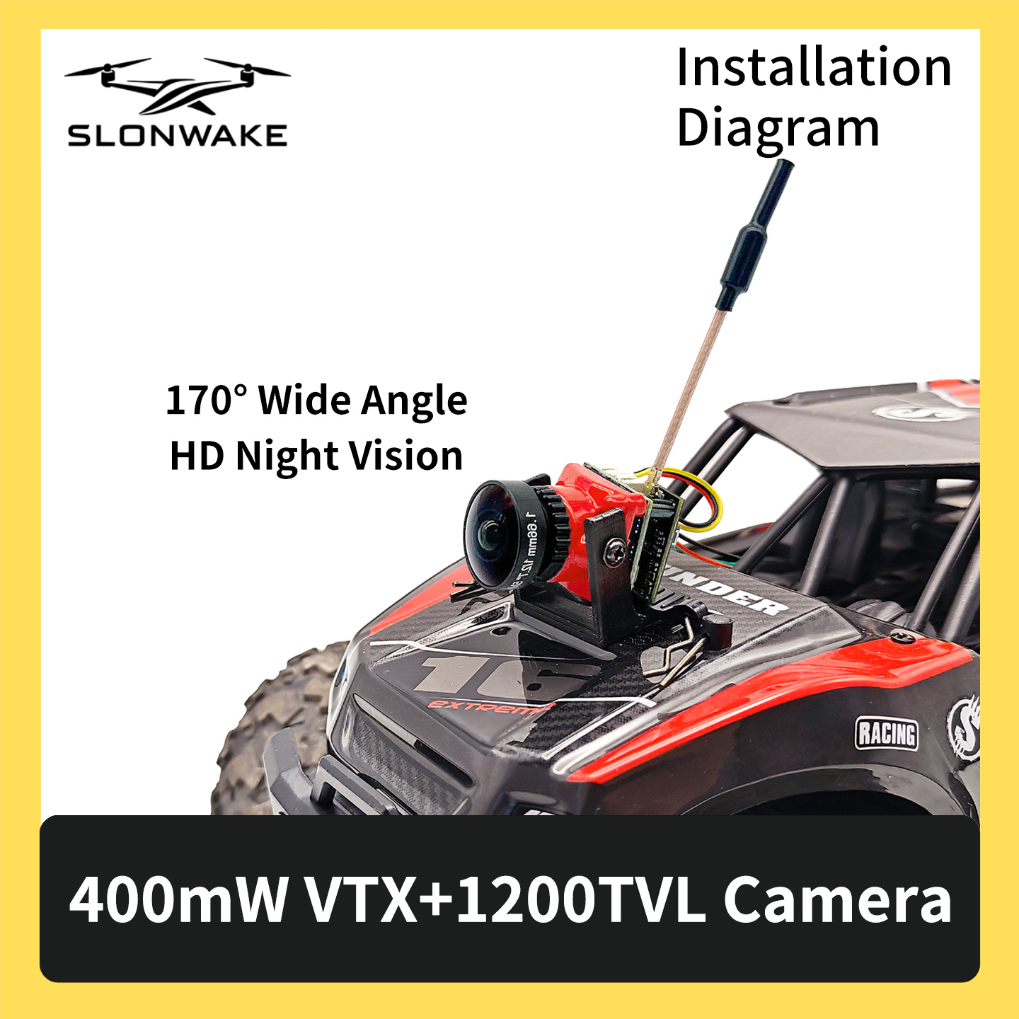 SLONWAKE 5.8G 48CH FPV 400mw V - Fpv Drone Camera incelemesi ve fiyatı