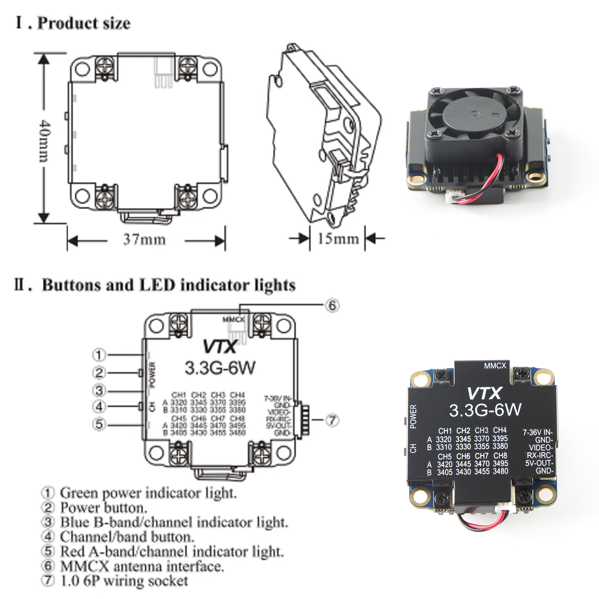 FPV Video Transmitter 3.3G 6W  - Fpv Drone Transmitter incelemesi ve fiyatı